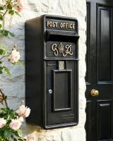 "Oakhampton" Slim King George Post Box In Black digital illustration "Oakhampton" Slim King George Post Box In Black digital illustration