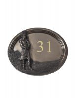 The "Scottish Highlander" Bronze House Sign on a White Background The "Scottish Highlander" Bronze House Sign on a White Background