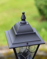 Close-up if the Matt Black Finish on the Lid of the "Sheringham" Traditional Miniature Lamp Post