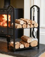 "The Arcus" Complete Fireside Companion Supporting Logs and a Companion Set Tools next to a Log Burner Stove - Digital Illustration "The Arcus" Complete Fireside Companion Supporting Logs and a Companion Set Tools next to a Log Burner Stove - Digital Illustration