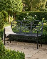 "The Dudley" Wrought Iron Garden Bench - Black ai illustration