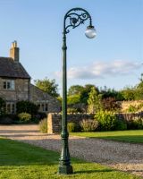 "The Ophelia" Deluxe Verdigris Green Ornate Cast Iron Globe Lamp Post 3m digital illustration