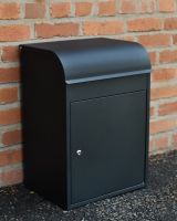 "Titan" Medium Wall Mounted Parcel box in Black Steel floor mounted