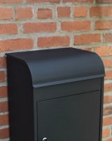 "Titan" Medium Wall Mounted Parcel Box Steel in Black Top view