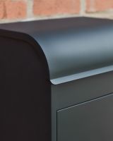 "Titan" Medium Wall Mounted Parcel Box Steel in Black Rounded lid