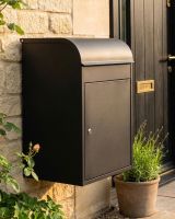 "Titan" Medium Wall Mounted Parcel Box Steel in Black digital illustration