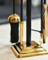 Close-Up of Tools for "Trafalgar" Black Iron & Brass Companion Set 61cm Close-Up of Tools for "Trafalgar" Black Iron & Brass Companion Set 61cm