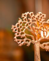 Close-up of the Antique Copper Finish on the Top of the "Tree of Life" Ornament 