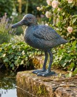"Wallace The Wader" Wading Bird Garden Sculpture - Verdigris Digital Illustration