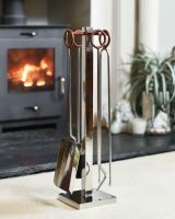 "Woodbridge" Stainless Steel and Leather Circular Companion Set 62cm in Situ