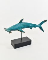 "Abyssal Anchor" Cast Brass Hammerhead Shark Sculpture