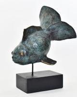 "Abyssal Aureate" Cast Brass Fantail Goldfish Sculpture