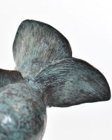 "Abyssal Aureate" Cast Brass Fantail Goldfish Sculpture close up of tail