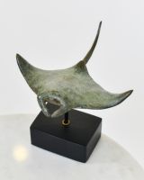 "Abyssal Glider" Ray Cast Brass Ornament high angle view