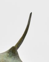 "Abyssal Glider" Ray Cast Brass Ornament close up of tail