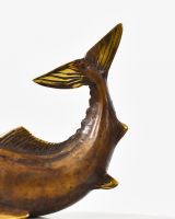 "Abyssal Lancet" Spearfish Sculpture - Copper close up of tail