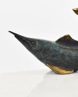 "Abyssal Lancet" Spearfish Sculpture - Verdigris close up of head