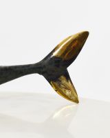 "Abyssal Monarch" Shark Ornament in Cast Brass close up of tail