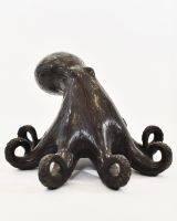 "Abyssal Sentinel" Octopus Sculpture in Cast Brass 