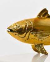 "Abyssal Titan" Tuna Sculpture in Cast Brass close up of head