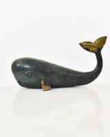 "Abyssal Voyager" Whale Ornament in Cast Brass
