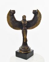 "Angelic Goddess" Cast Brass Candle Holder on its own