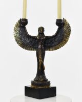 "Angelic Goddess" Cast Brass Candle Holder with candles