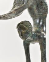 "Aquatic Acrobat" Cast Brass Mermaid Sculpture close up of head
