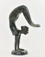 "Aquatic Acrobat" Cast Brass Mermaid Sculpture angled shot