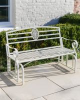 "Arcadia" Garden Rocking Bench Wrought Iron - Cream "Arcadia" Garden Rocking Bench Wrought Iron - Cream