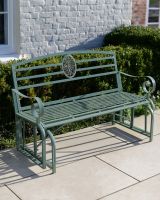 "Arcadia" Garden Rocking Bench Wrought Iron - Sage "Arcadia" Garden Rocking Bench Wrought Iron - Sage