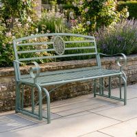 "Arcadia" Garden Rocking Bench Wrought Iron - Sage Digital Illustration "Arcadia" Garden Rocking Bench Wrought Iron - Sage Digital Illustration