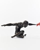 ‘Ascension’ Cast Brass Sculpture to scale with hand for reference