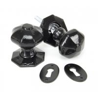 "Audley" Black Octagonal Mortice or Rim Knob Set  "Audley" Black Octagonal Mortice or Rim Knob Set
