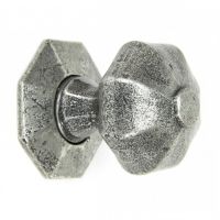 Audley Antique Pewter Octagonal Mortice or Rim Knob Set