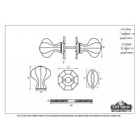 Measurements of Audley Antique Pewter Octagonal Mortice or Rim Knob Set