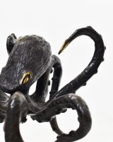 "Aurelian Abyss" Cast Brass Octopus Ornament close up of front tentacle