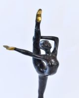 "Aurelian Arabesque" Cast Brass Dancer Sculpture close up