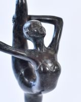"Aurelian Arabesque" Cast Brass Dancer Sculpture close up of head
