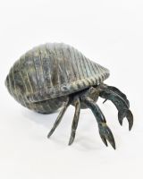 "Aurelian Nomad" Cast Brass Hermit Crab Ornament facing to the left