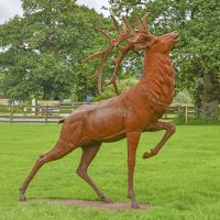 Side View of the “Balfour Glen” Stag Cast Iron Garden Statue