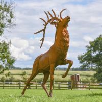 “Balfour Glen” Stag Cast Iron Garden Statue in the Garden