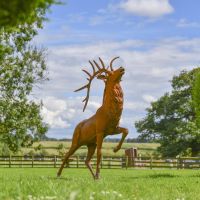  “Balfour Glen” Stag Cast Iron Garden Statue in Situ