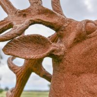 Rustic Finish on the “Balfour Glen” Stag Cast Iron Garden Statue