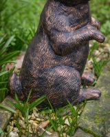 "Barnaby" the Rabbit Cast Aluminium Garden Sculpture close up of body