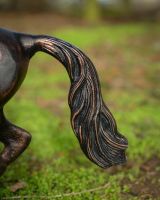 "Blaze" the Galloping Horse Cast Aluminium Garden Sculpture clsoe up of tail