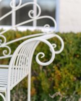 ‘Bordeaux" Wrought Iron Garden Bench - Cream close up of arm rest