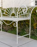 ‘Bordeaux" Wrought Iron Garden Bench - Cream close up of leg