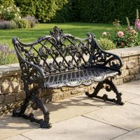 "Caddington" Cast Iron Bench - Black Digital Illustration "Caddington" Cast Iron Bench - Black Digital Illustration