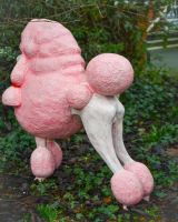 ‘Candyfloss’ the Poodle Fibreglass Garden Sculpture rear side ‘Candyfloss’ the Poodle Fibreglass Garden Sculpture rear side